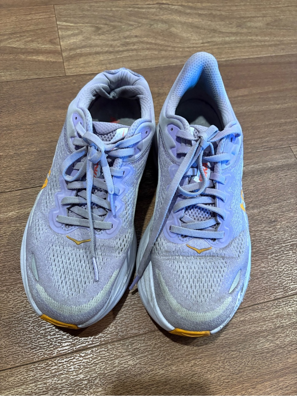 Hoka One One Women's Light Lavender and Yellow Athletic Runners